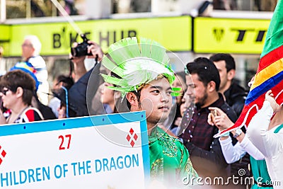 LIMASSOL, CYPRUS - FEBRUARY 26: Carnival participants on Cyprus Carnival Parade on February 26, 2017 in Limassol Editorial Stock Photo