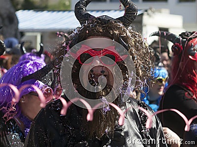 Man in funny costume at carnival Editorial Stock Photo