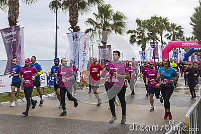 Start of Limassol Marathon Corporate race, Cyprus Editorial Stock Photo