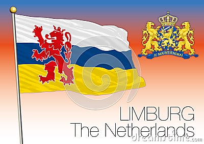 Limburg regional flag, Netherlands, European union Cartoon Illustration