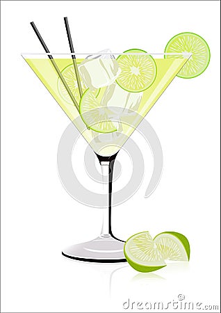 Lime cocktail Cartoon Illustration
