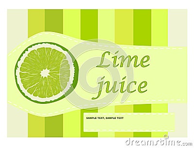 Lime juice label Cartoon Illustration