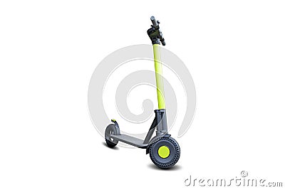 Lime kick city rider bike, urban electric scooter isolated on white background. Street motorcycle - transport for Stock Photo