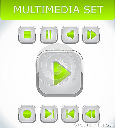 Lime multimedia set Vector Illustration