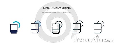 Lime rickey drink icon in different style vector illustration. two colored and black lime rickey drink vector icons designed in Vector Illustration