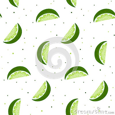 Lime slices seamless pattern. Vector print design. Vector Illustration
