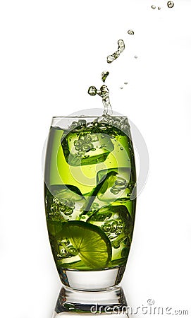 Lime with a splash Stock Photo