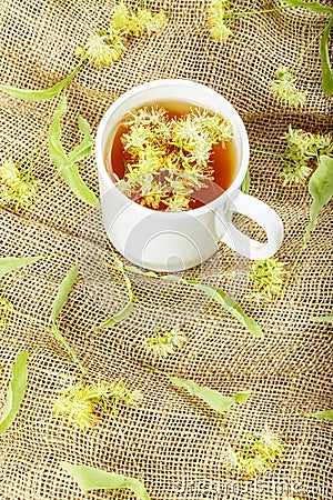 Lime tea and flowers Stock Photo