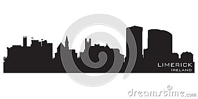 Limerick, Ireland city skyline. Detailed vector silhouette Vector Illustration