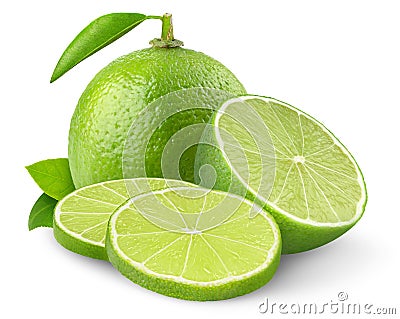 Isolated lime fruits Stock Photo