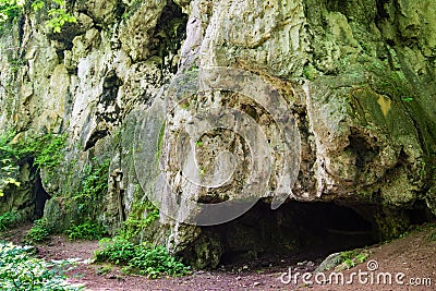 Limestone Cave Entrances Stock Photo