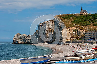 Limestone cliffs of Etretat Stock Photo