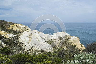 Limestone Coastline on the Great Ocean Road, Southern Victoria Stock Photo