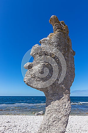 Limestone formation on FÃ¥rÃ¶ island in Sweden Stock Photo