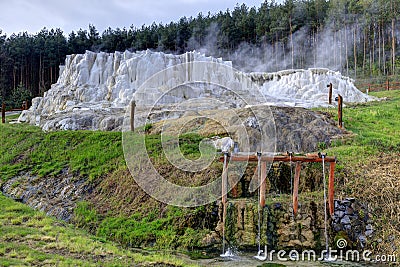 The limestone hill of Egerszalok Stock Photo