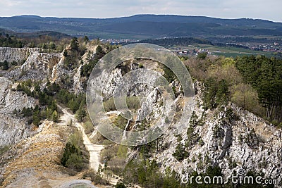 Limestone mine, Koneprusy Stock Photo
