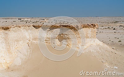 Limestone mountain formation in Zekreet desert, Qatar. Qatar landscape Stock Photo