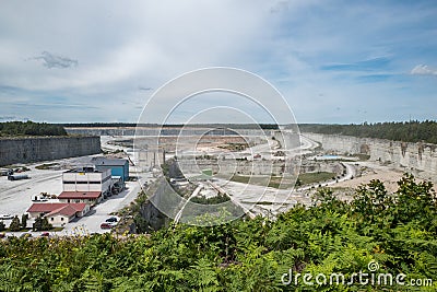 Limestone quarry in Slite Editorial Stock Photo