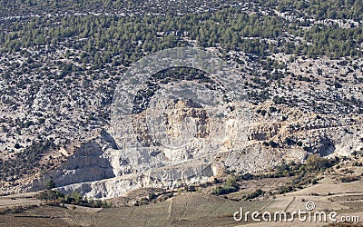 A limestone quarry on Taurus Mountains Stock Photo