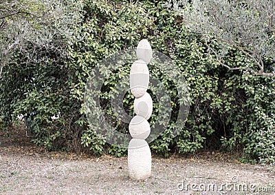 Limestone sculpture on the grounds outside the studio of the world-renowned limestone artist, Renzo Buttazzo Editorial Stock Photo