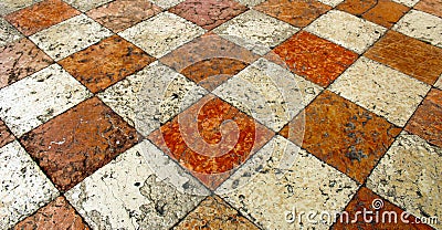 Limestone square tiles Stock Photo