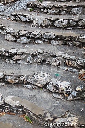 Limestone steps Stock Photo