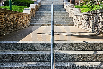 Limestone steps symmetrical leading into distance Stock Photo