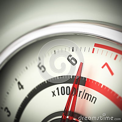 Limit Engine Speed - Rev Counter Stock Photo