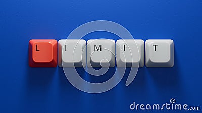 limit word written on wood block. limit text.close up of Computer keyboard keys Stock Photo