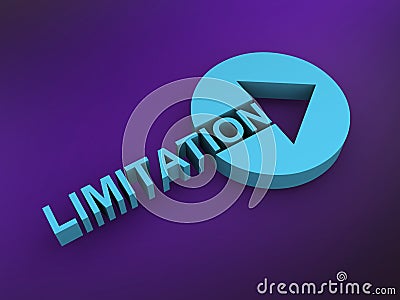 limitation word on purple Stock Photo