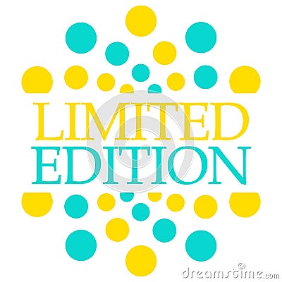 Limited Edition Turquoise Yellow Dots Circular Stock Photo