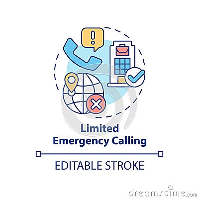 Limited emergency calling concept icon Vector Illustration