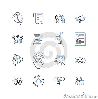 Limited liability company work line icons collection. Incorporation, Capital, Ownership, Liability, Formation, Members Vector Illustration