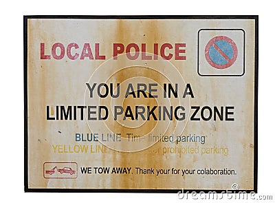 Limited parking sign Stock Photo