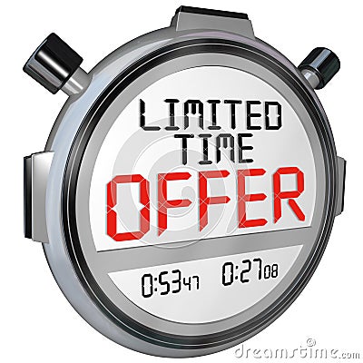 Limited Time Offer Discount Savings Clerance Event Sale Stock Photo