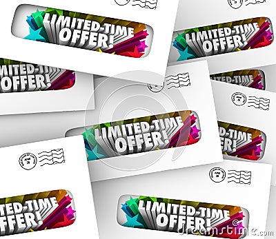 Limited Time Offer Envelopes Junk Direct Mail Advertising Special Saving Sale Stock Photo