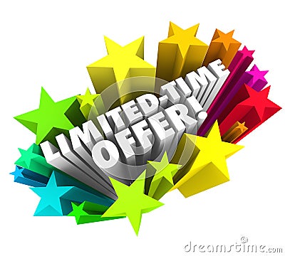 Limited Time Offer Stars 3d Words Special Savings Deal Ending So Stock Photo