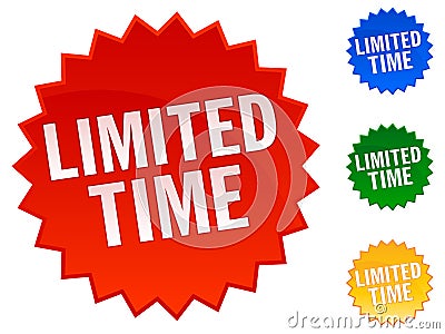 Limited Time Stickers Vector Illustration