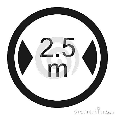 Limiting width sign line icon Vector Illustration