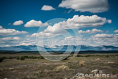 Limitless expanse blue sky and clouds provide vast copy space Stock Photo