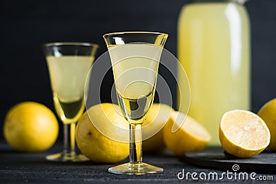 Limoncello. Tradtitional italian beverage. Stock Photo