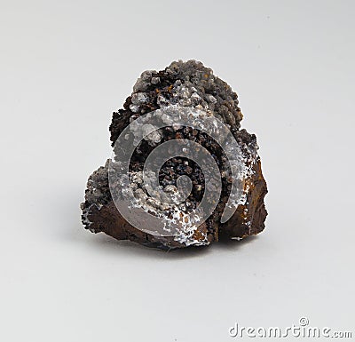 Ore limonite on white background. Stock Photo