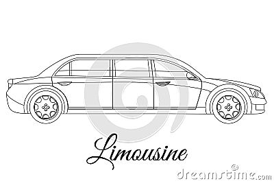 Limousine car body type outline Vector Illustration