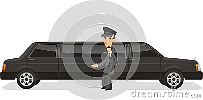 Limousine service Cartoon Illustration