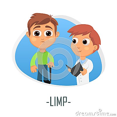 Limp medical concept. Vector illustration. Cartoon Illustration