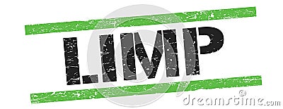 LIMP text on black green vintage lines stamp Stock Photo