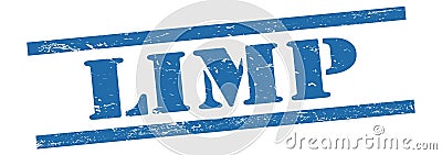 LIMP text on blue grungy lines stamp Stock Photo