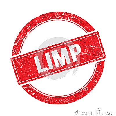 LIMP text on red grungy round stamp Stock Photo