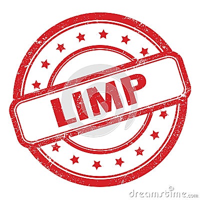 LIMP text on red grungy vintage round stamp Stock Photo