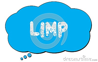 LIMP text written on a blue thought bubble Stock Photo